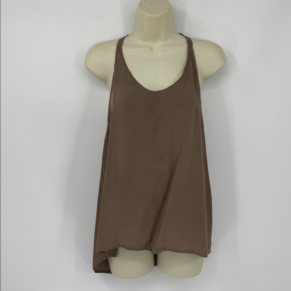 Humanoid Dacio tank top shirt blouse racerback tan brown sleeveless new Medium